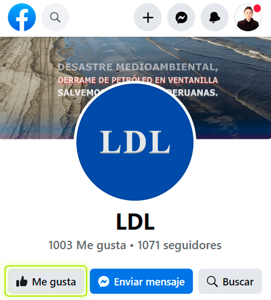 Seguir a la página de Facebook de LDL, medio digital independiente de noticias